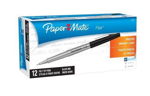 Paper mate flair porous point pen - ultra fine pen point type - black (8330152) for sale