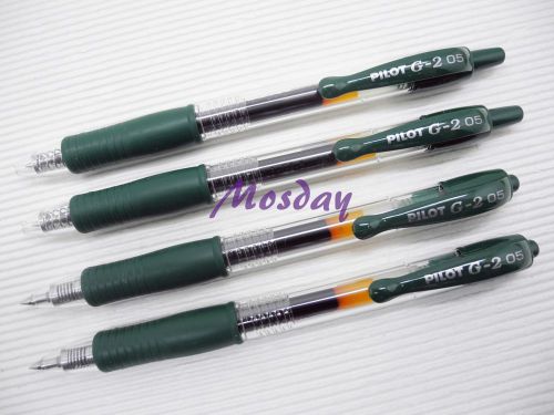 8pcs Pilot G2-5  Roller Ball Pen Retractable Gel Ink 0.5mm, HUNTER GREEN