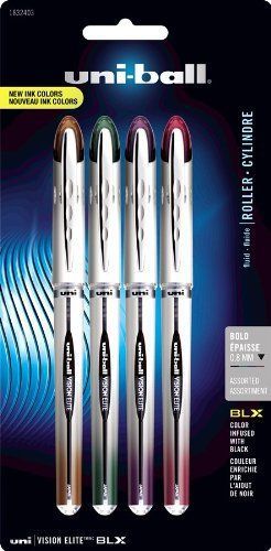 Uni-ball vision elite rollerball pens - bold pen point type - 0.8 (san1832403) for sale