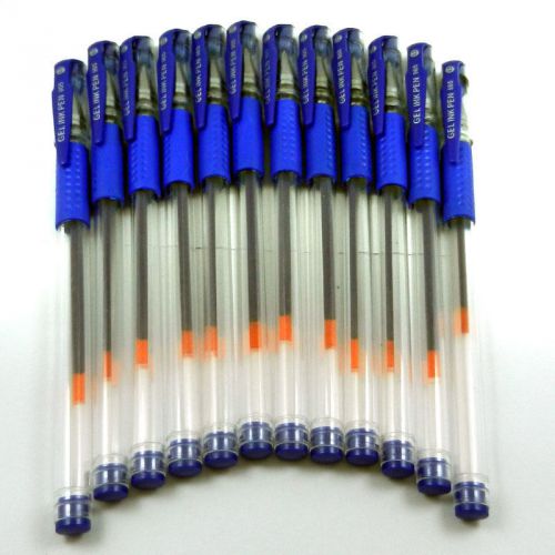 12pcs Blue 0.5mm Gel ink Rollerball Pen used in Office Stationery School