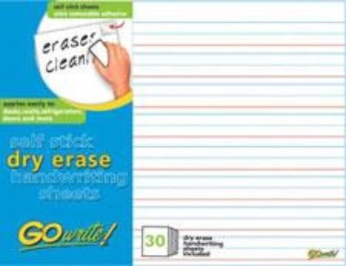 GoWrite! Dry Erase Handwriting Shts Adhesive 11&#039;&#039;x 8-1/4&#039;&#039; 3/4&#039;&#039; Ruled 30 Shts