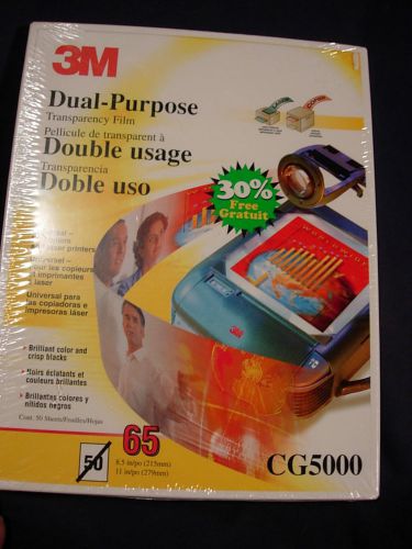 3M DUAL-PURPOSE TRANSPARENCY FILM CG5000 - NEW - 65 SHEETS