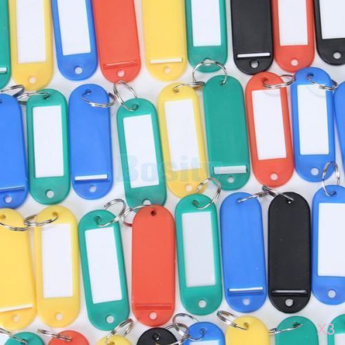 3x 50x Colorful Key Coded ID Label Tags Plastic Keychains