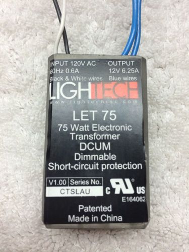 Lightech 75 Watt Electronic Transformer Dimmable/ Input 120v / Output 12v