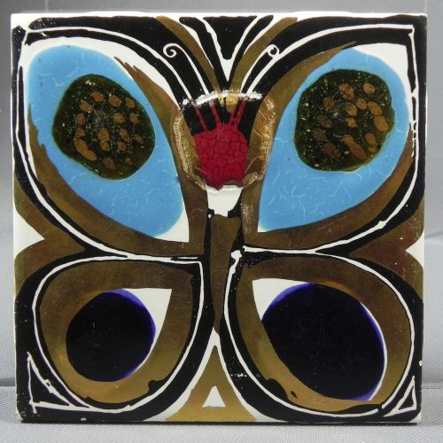 Rhys &amp; Jean Powell Butterfly Tile  Hand Painted Ceramic Book Cover Blanchett 