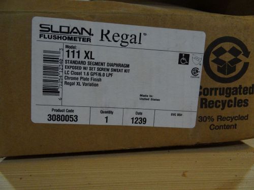 NEW  CHROME PLATED SLOAN REGAL 111 XL EXPOSED FLUSH VALVE TOILET 1.6 GPF