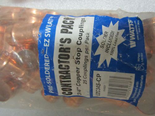 Lot 25 watts ez-sweat pre soldered copper tees 3/4&#034; inch, new. for sale