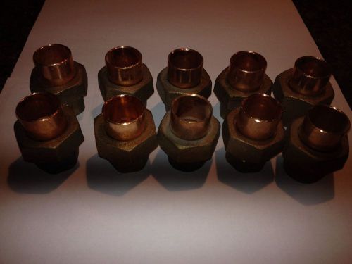 New 3/4&#034; nibco lot of 10 cast bronze copper slip union fitting c x c 3/4 inch for sale