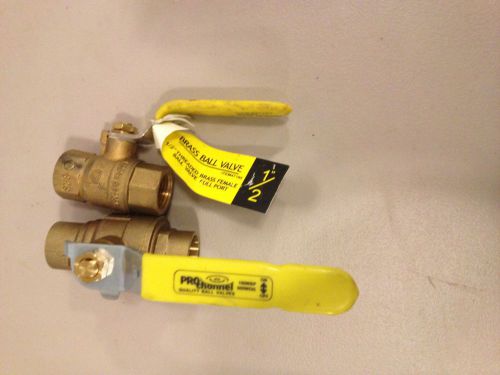 Lot of two brass ball valves 1/2&#034; threaded &amp; 3/4 full bore sweat new for sale