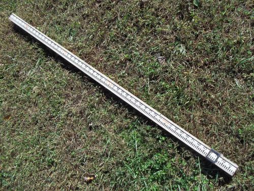 Vintage 8’ wooden transit survey grade level rod measuring pole stick for sale