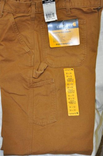 Nwt mens washed duck work dungaree 38x32 cargo carpenter pant for sale