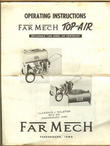 Vintage Far Mech, Parkersburg, Iowa IA Air Compressor