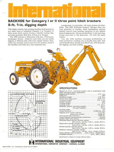 Equipment Brochure - IH - Backhoe for Cat I or II 3 Pt Hitch Tractor (E1790)