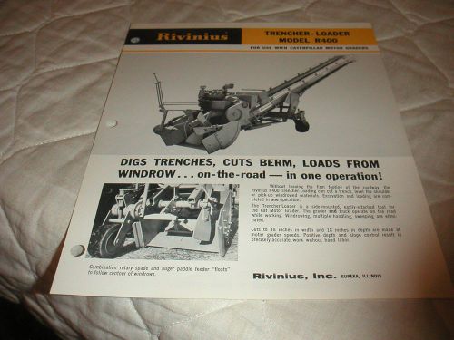 1960&#039;s RIVINIUS R400 TRENCHER-LOADER FOR CAT GRADERS SALES BROCHURE