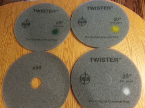 New, unwrapped 20&#034; HTC Twister Starter Pack, 4 pads: 400, 800, 1500, 3000 grit