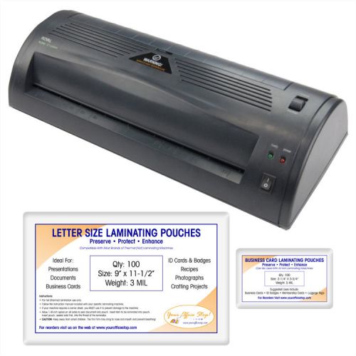 Royal pl-2112 hot 12&#034; wide laminating machine bundle with 200 laminator pouches for sale