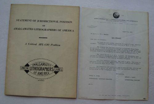 Statement Of Jurisdictional Postion Of Amalgamated Lithographers Of America 1957