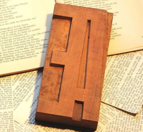 Letter AE AE wood type character rare decorative letterpress printing block font