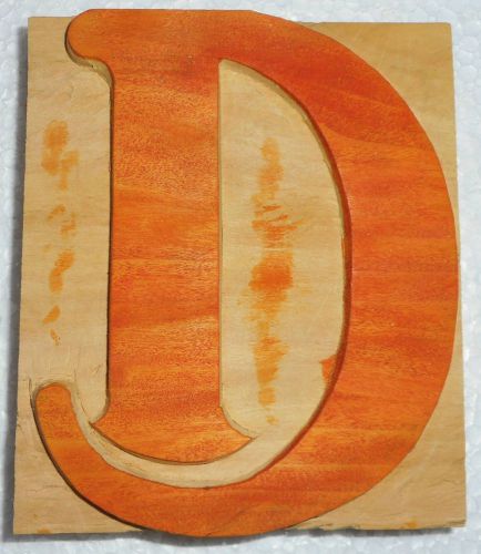 Letterpress Letter &#034;D&#034; Wood Type Printers Block Typography Collection.B956