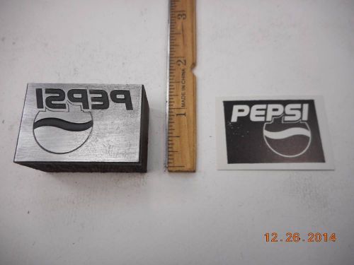 Letterpress Printing Printers Block, Pepsi Soda Pop Wave Emblem