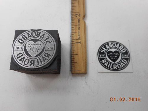 Printing Letterpress Printers Block, Seaboard Air Line Railroad Heart Emblem