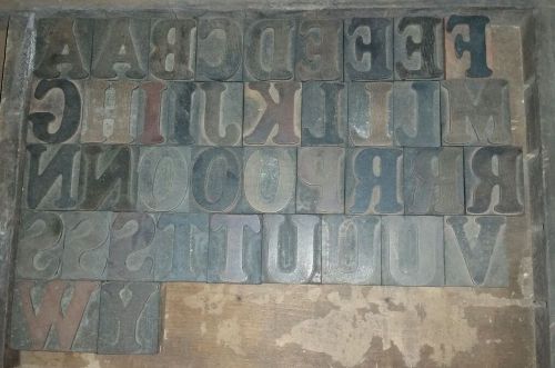 39 Letterpress Wood Printing Blocks Wooden Type Alphabet!  2 1/4&#034;  Complete