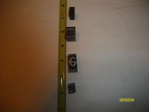 LOT OF 4 VTG  METAL LETTERPRESS PRINT TYPE BLOCKS ALPHABET LETTERS