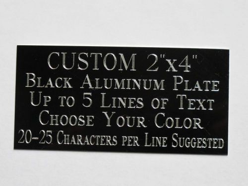 Custom Engraved Plate Aluminum 2&#034;x4&#034; Custom Name Plate Plaque Art Label Tag Gift