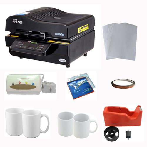 3d multi-fuction sublimation transfer machine mugs transfer paper heat tape kit for sale