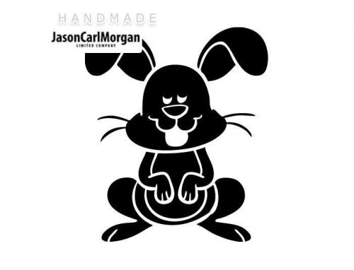 JCM® Iron On Applique Decal, Bunny Black