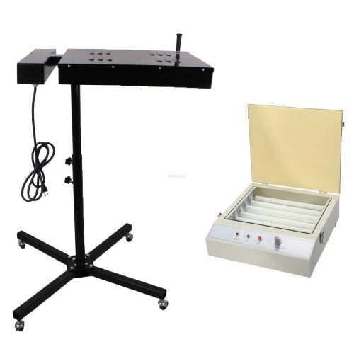 Adjustable flash dryer silk screen printing machine + uv exposure unit for sale