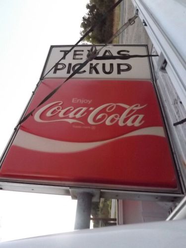 Huge vintage texas coca cola sign 61 x 91 x 17 1/2  excellent condition for sale