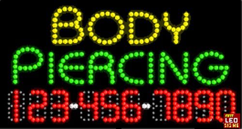 17&#034;x31&#034; Custom Animated Body Piercing LED Sign with Phone