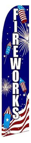 FIREWORKS USA Swooper Flag 15&#039; Flutter Advertising Banner /Pole /Spike Bx