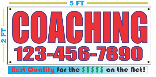 COACHING w CUSTOM PHONE Banner Sign NEW Best Quality for the $$$
