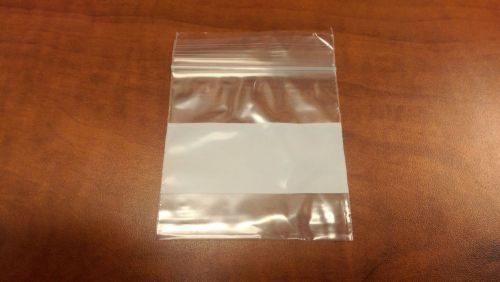 Zip lock bags with white block 3&#034; x 3&#034; box of 1,000 for sale