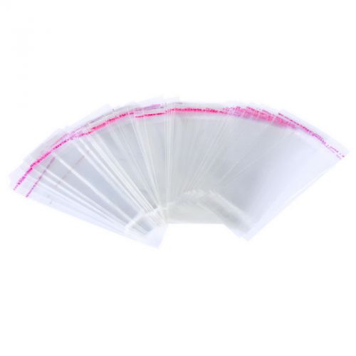 200 self adhesive seal plastic bags w/hang hole 14x5cm usable space 9x5cm for sale