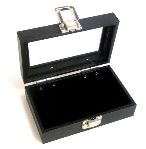 1 Small Black Pad Black Glass Top Lid Box Case