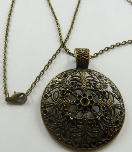 Lots of 10pcs bronze plated flower Costume Necklaces pendant 660mm