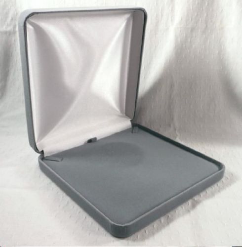 Deluxe xl plush gray velvet jewelry gift box for necklaces++ for sale