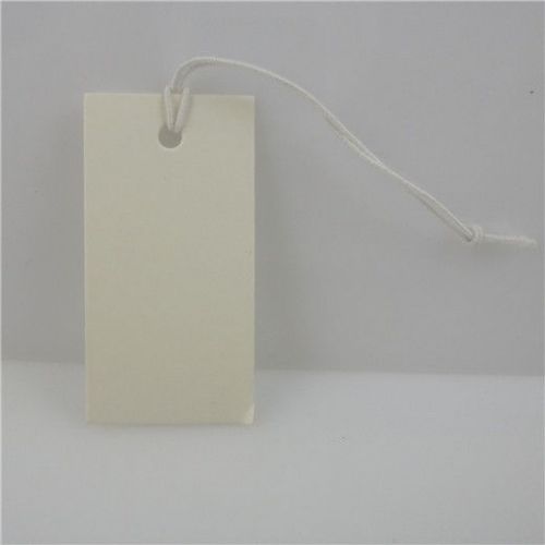 1000PCS 35x18mm Blank Paper Hanging Price Tags Label Elastic String Making