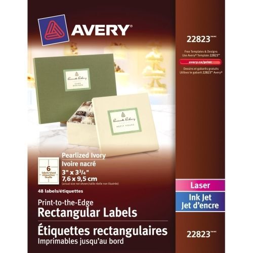 Avery Promotional Label -3&#034;Wx3.75&#034;L - 60/Pk - Inkjet, Laser - Pearl Ivory