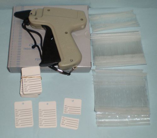 Clothing garment price label tagging tag tagger gun +2000 barbs +100 label for sale
