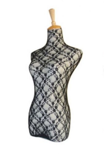 New Black Lace Fabric Halfbody Mannequin Cover Model Dummy Top Cover Dress