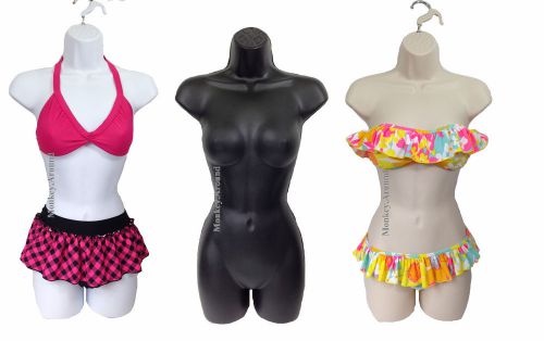 Set of 3 female mannequin torso dress form display clothing hanging women new for sale