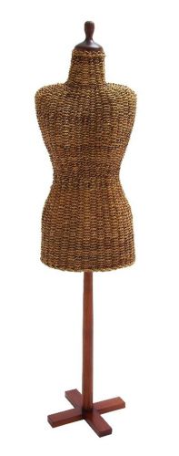 Basket Weave Female Dress Mannequin Wood Floor Home Decor 37802
