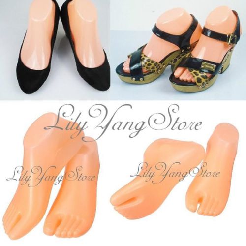 1 Pair Female Plastic Feet Mannequin Foot Thong Style Socks Sandal Shoe Display