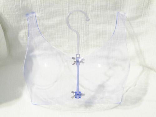 NEW - CLEAR PLASTIC HANGING BRA FORM DISPLAY MANNEQUIN