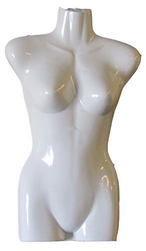 Woman Plastic Torso Front Mannequin with Hook Body Dress Form Hanging Clothing