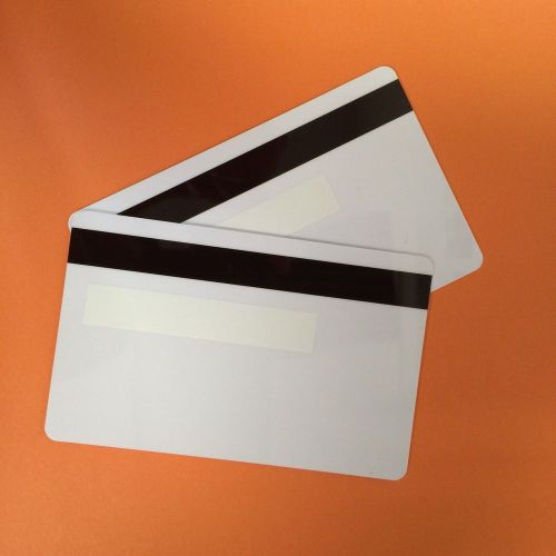 2 White PVC Cards-HiCo Mag Stripe 2 Track-with-Signature Panel  CR80 .30 Mil